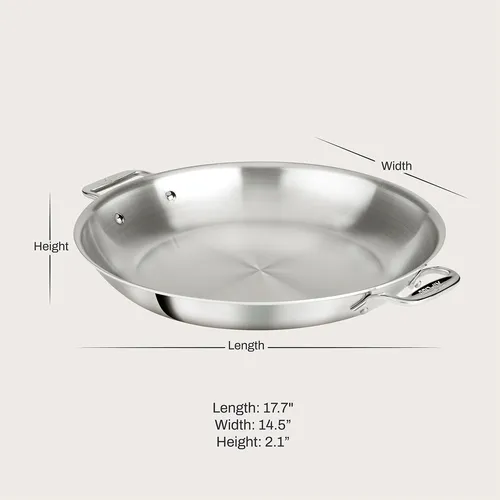 All-Clad D3 Stainless Steel Paella Pan, 14"