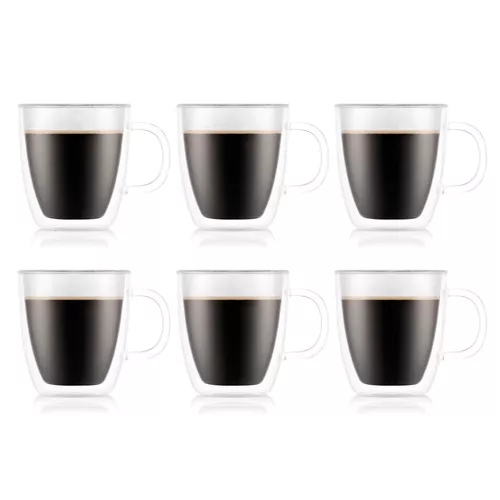 Bodum Bistro Double Wall Glasses, 10 oz., Set of 6