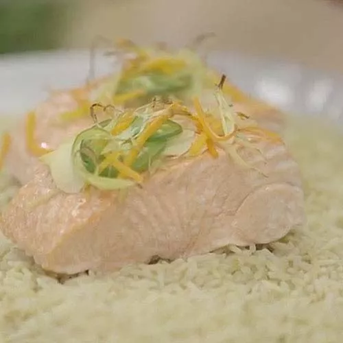Asian Style Salmon with Brown Rice in the Pressure Oven