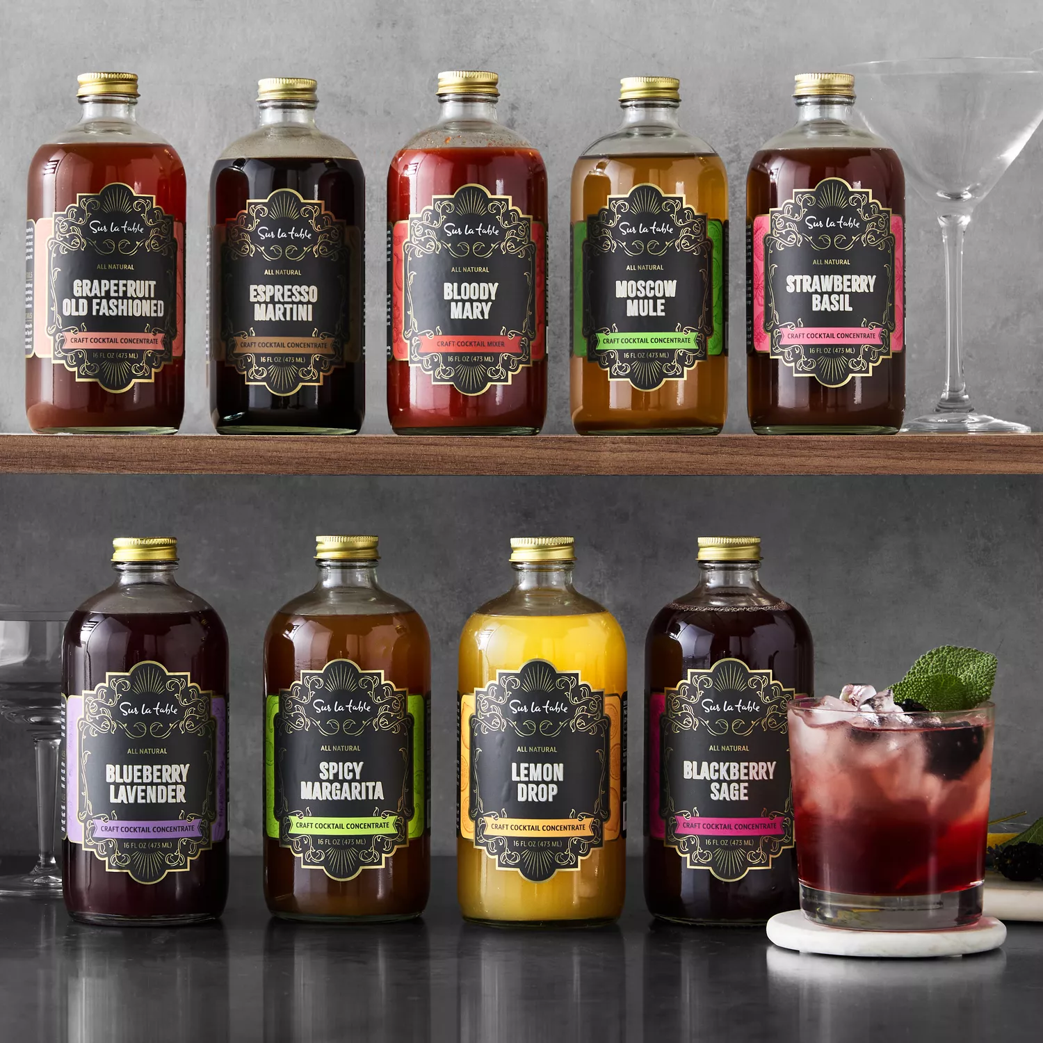Sur La Table Strawberry Basil Craft Cocktail Concentrate 