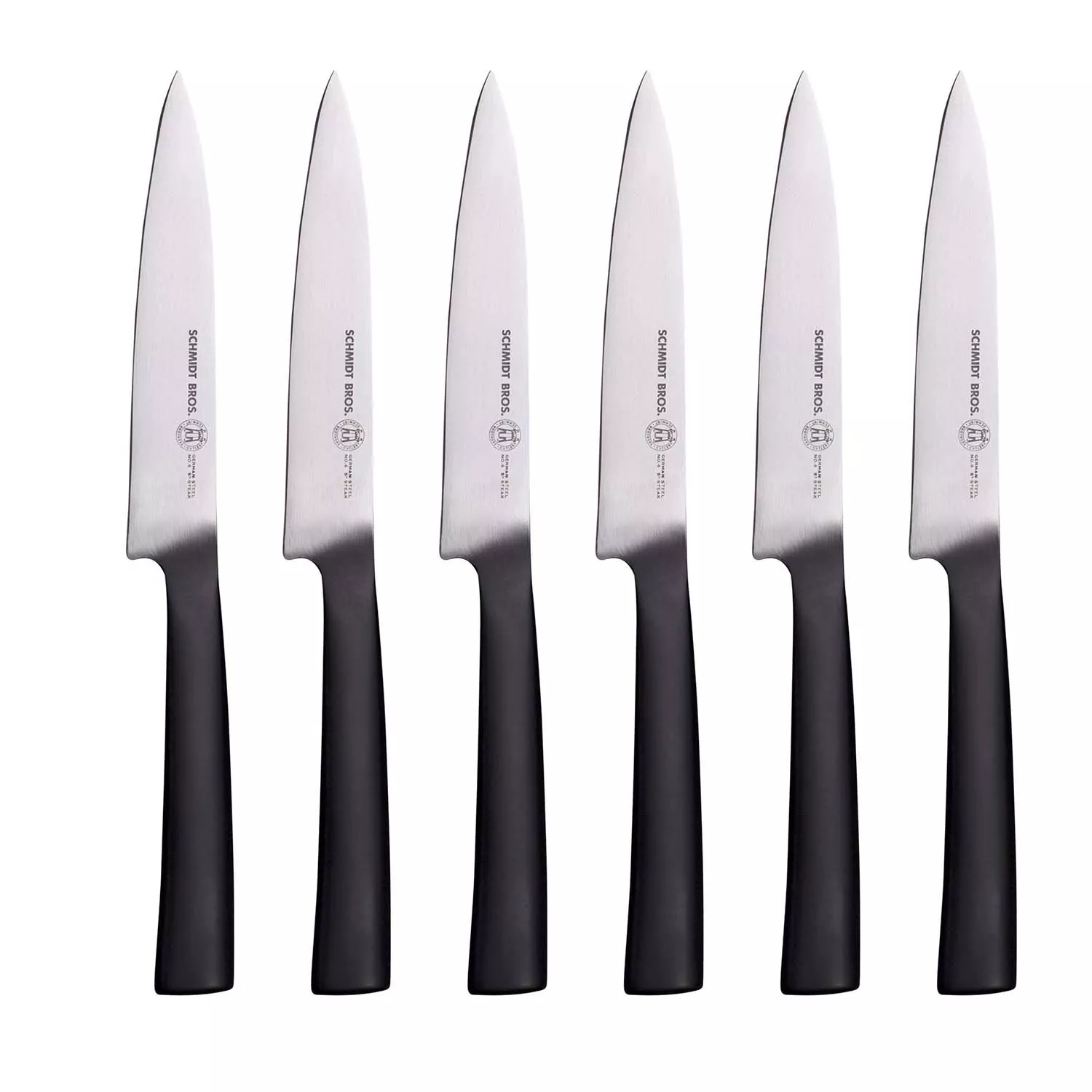 Schmidt Brothers Cutlery Carbon 6 6-Piece Steak Knife Set in Wood Gift Box
