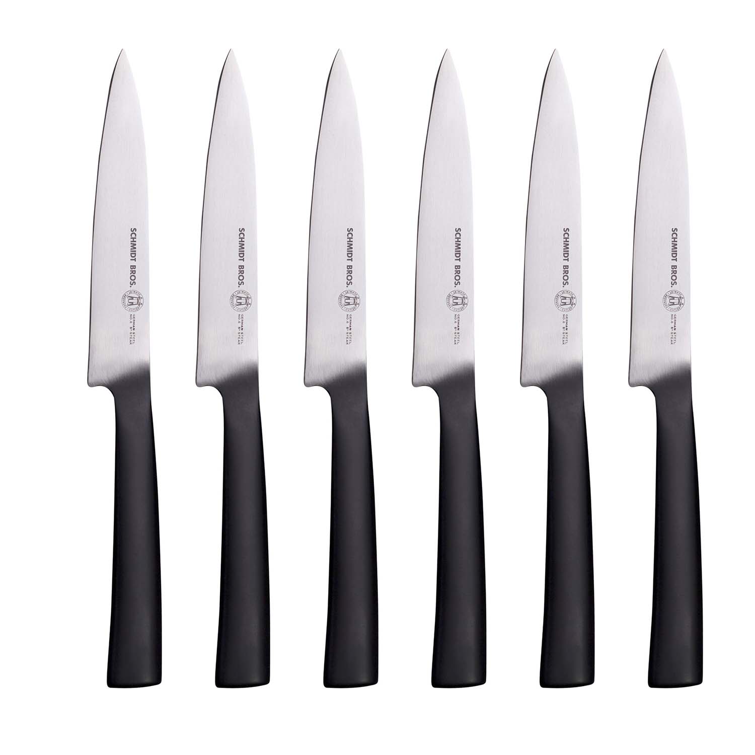 Schmidt Brothers Cutlery Carbon 6 6-Piece Steak Knife Set in Wood Gift Box