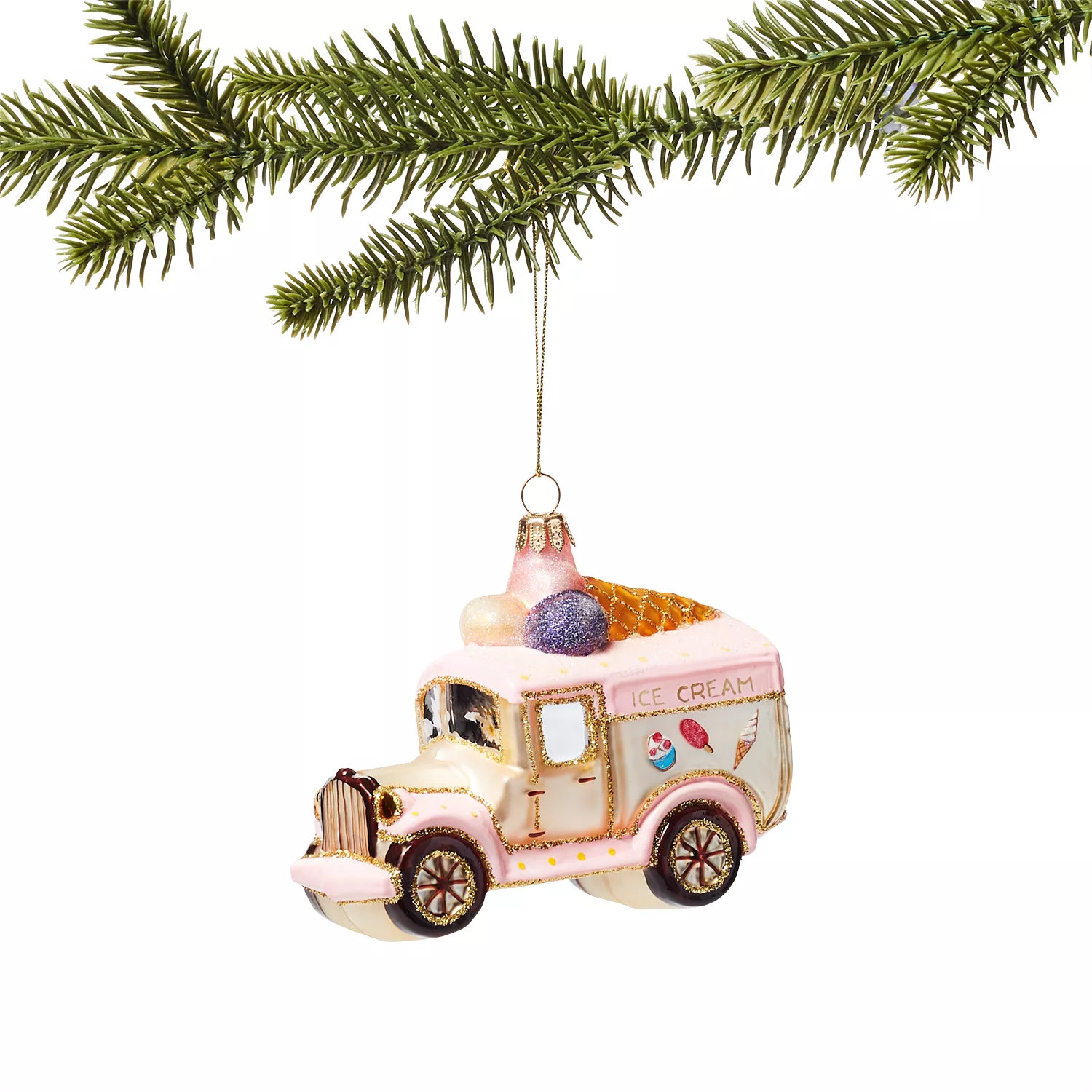 Sur La Table Ice Cream Truck Glass Ornament