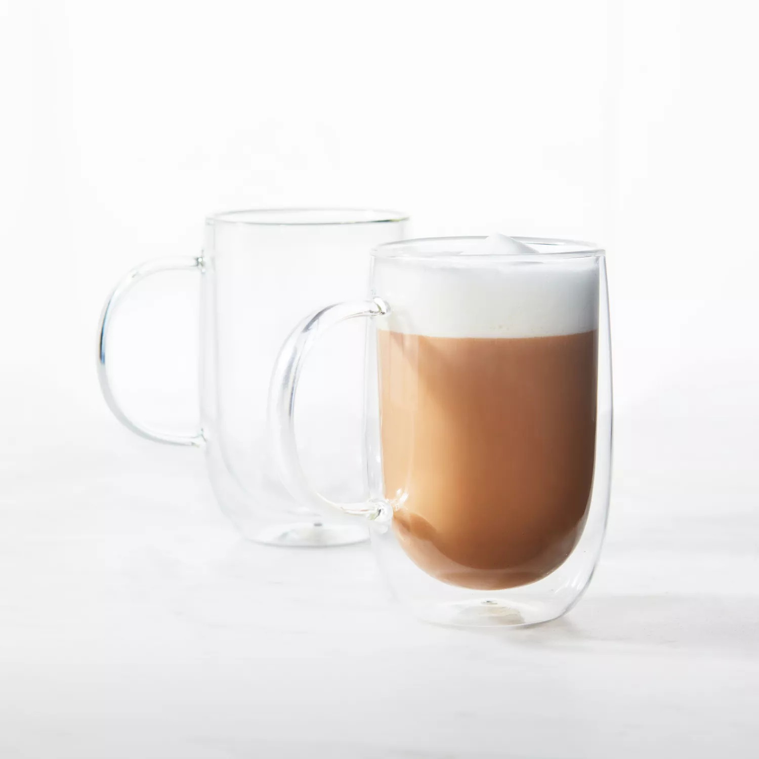 Sur La Table Double-Wall Coffee Glasses, Set of 2, Clear