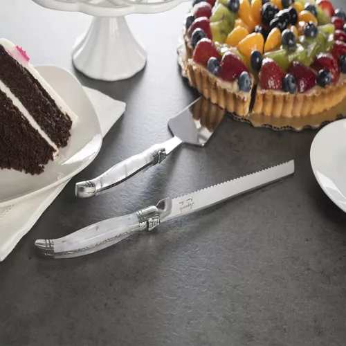 French Home Connoisseur Laguiole 2-Piece Cake & Pie Server Set with Pearlized Handles