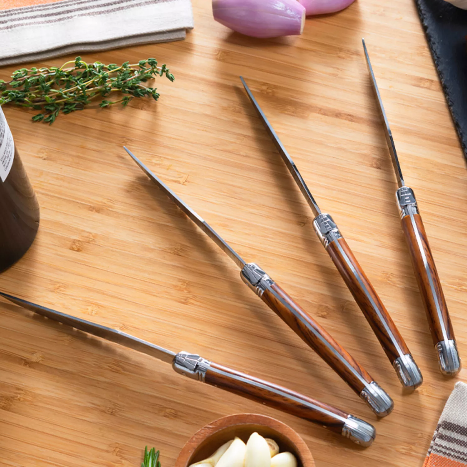 French Home Laguiole Steak Knives, Set of 4