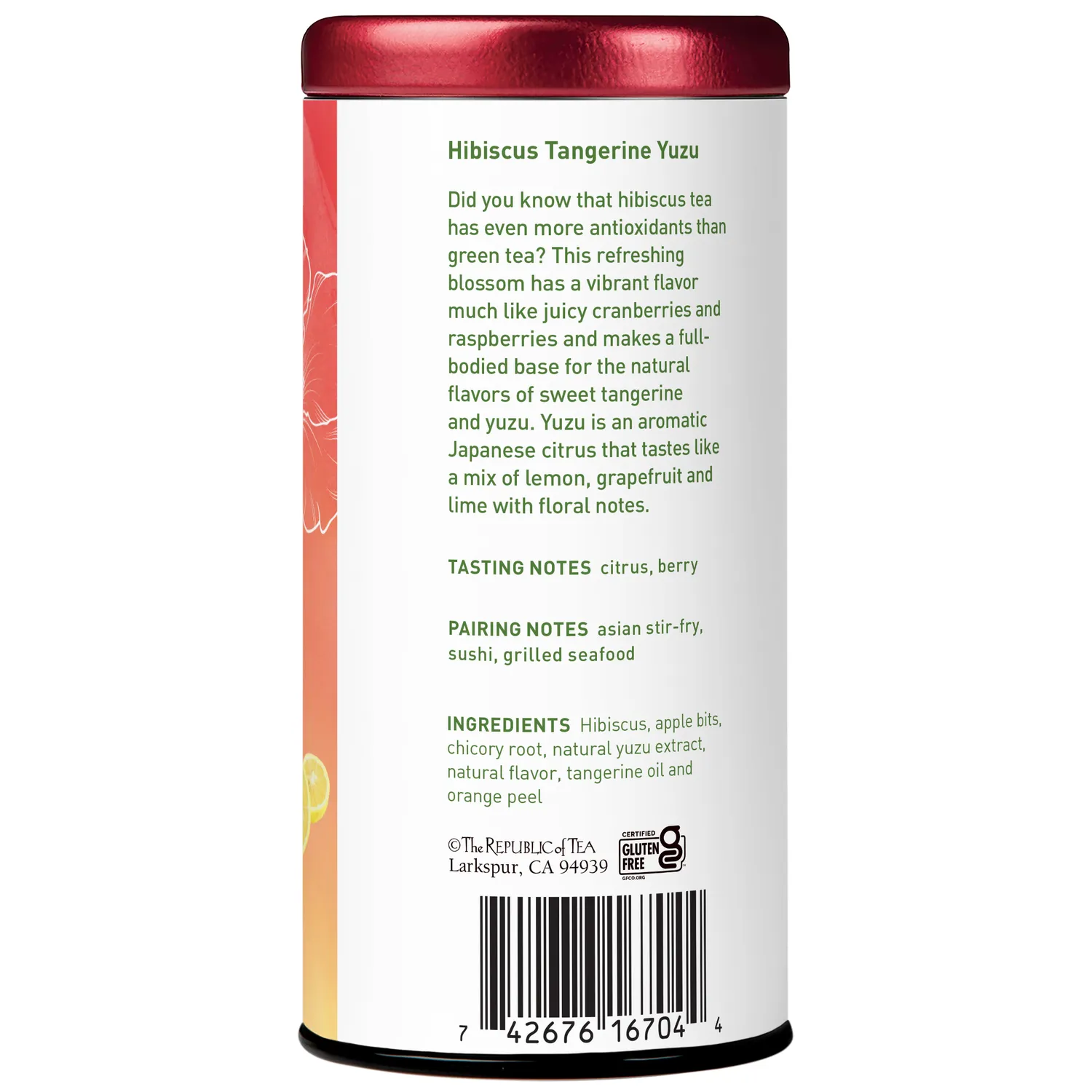 The Republic of Tea Cold Brew Hibiscus Tangerine Yuzu Iced Tea 