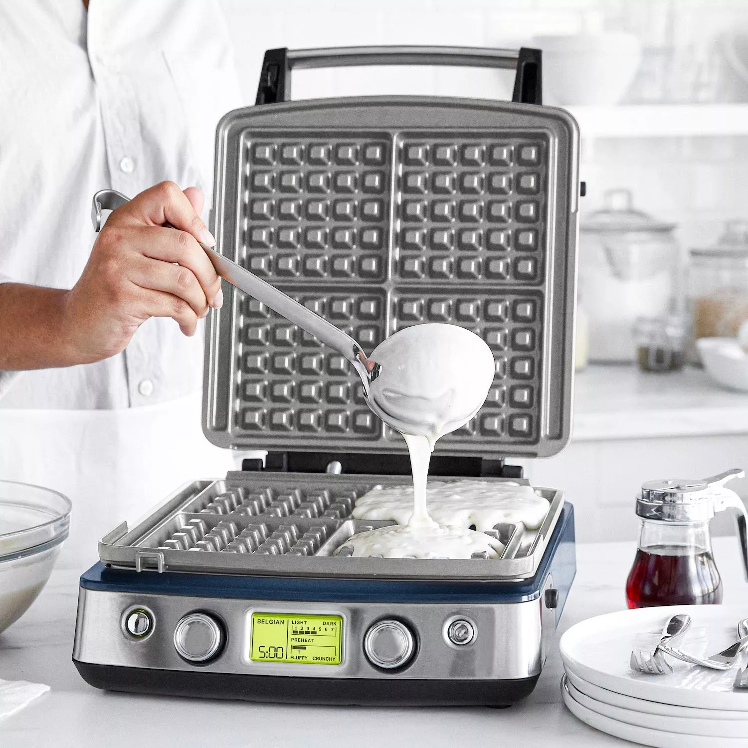 GreenPan Elite Ceramic Nonstick 4-Square Waffle Maker