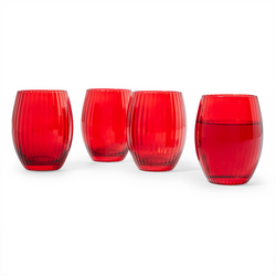 Sur La Table Red Stemless Tumblers, Set of 4