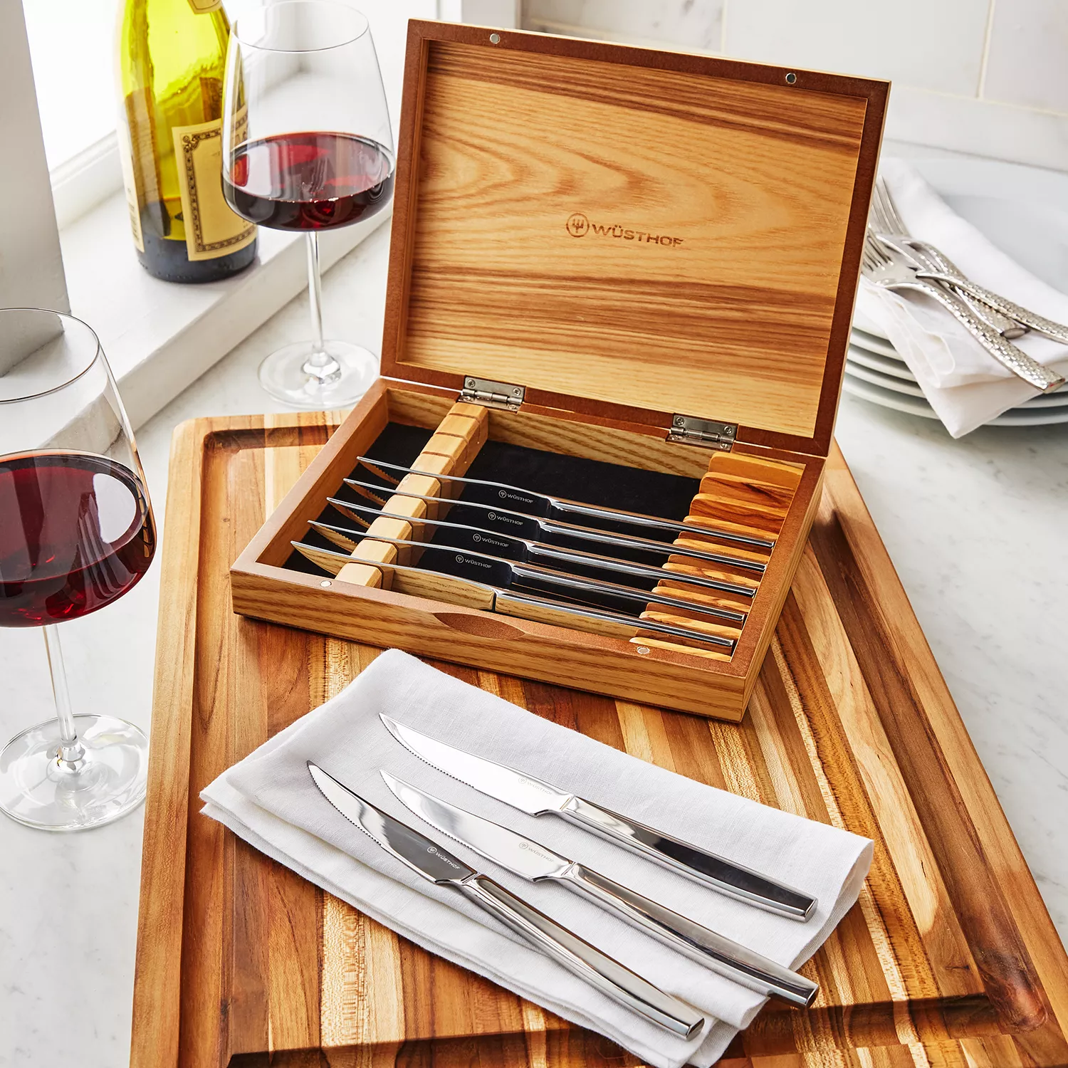 Wusthof Classic Steak Knife Set with Wood Case (6 Piece)