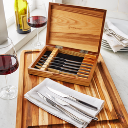 Wusthof Stainless Steak Knife Set in Olivewood Chest