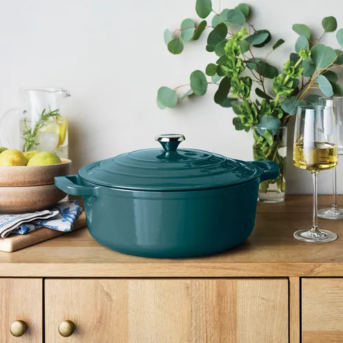 Sur La Table Enameled Cast Iron Round Wide Dutch Oven, 7 qt.