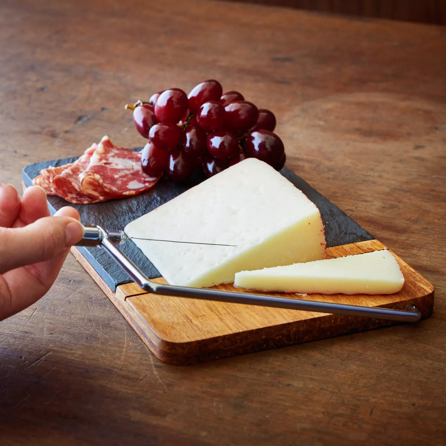 Sur La Table Slate Cheese Board with Slicer