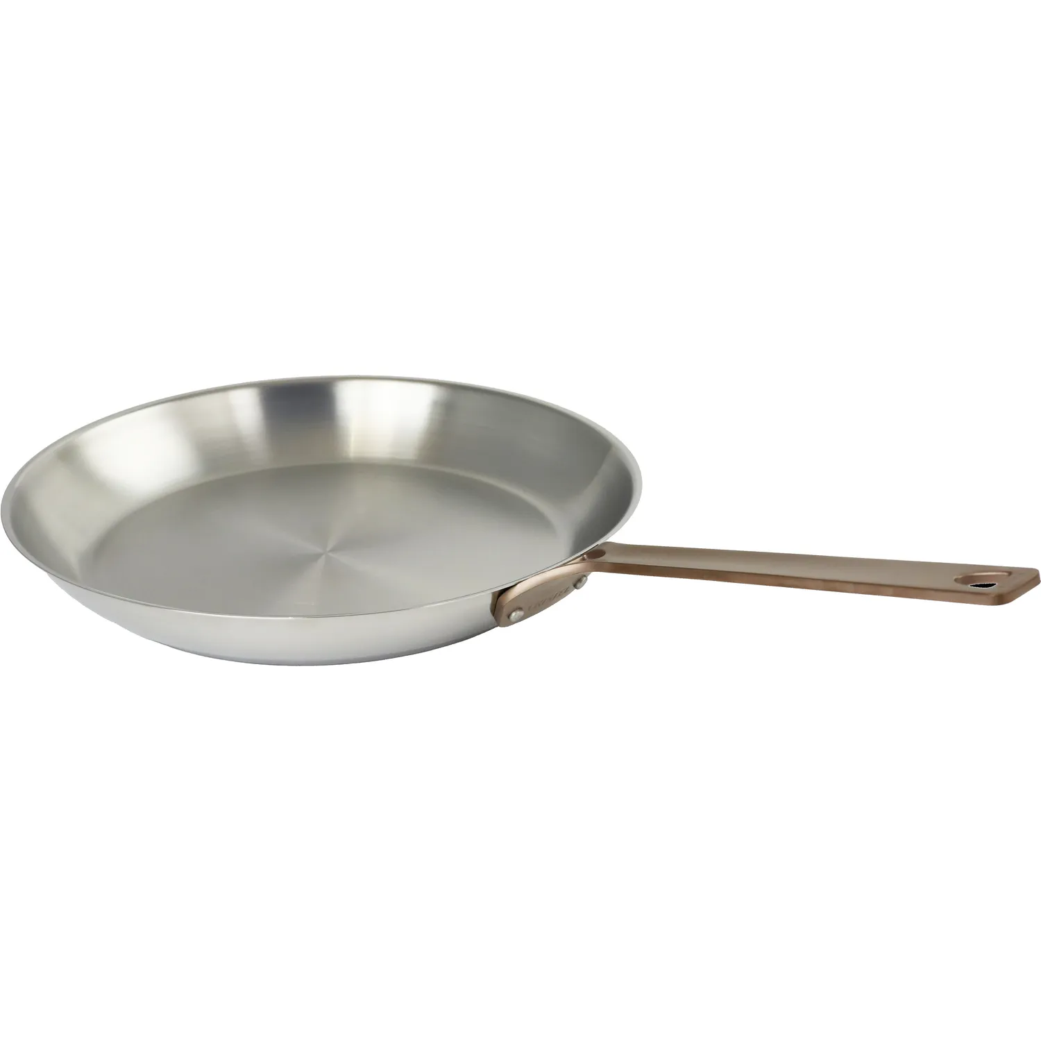 Cristel 1826 Stainless Steel Skillet with Antique Brass Handle