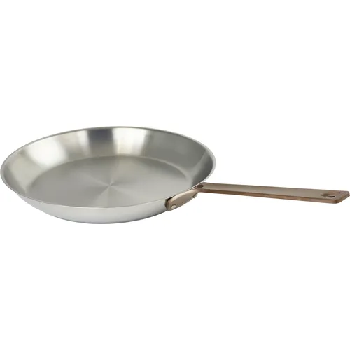 Cristel 1826 Stainless Steel Skillet with Antique Brass Handle