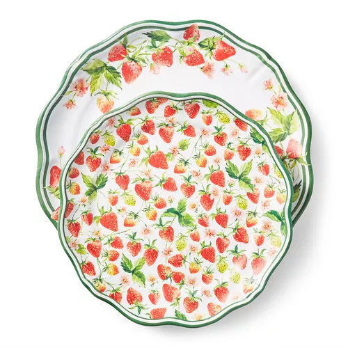 Sur La Table Wild Strawberry 12-Piece Melamine Dinnerware Set