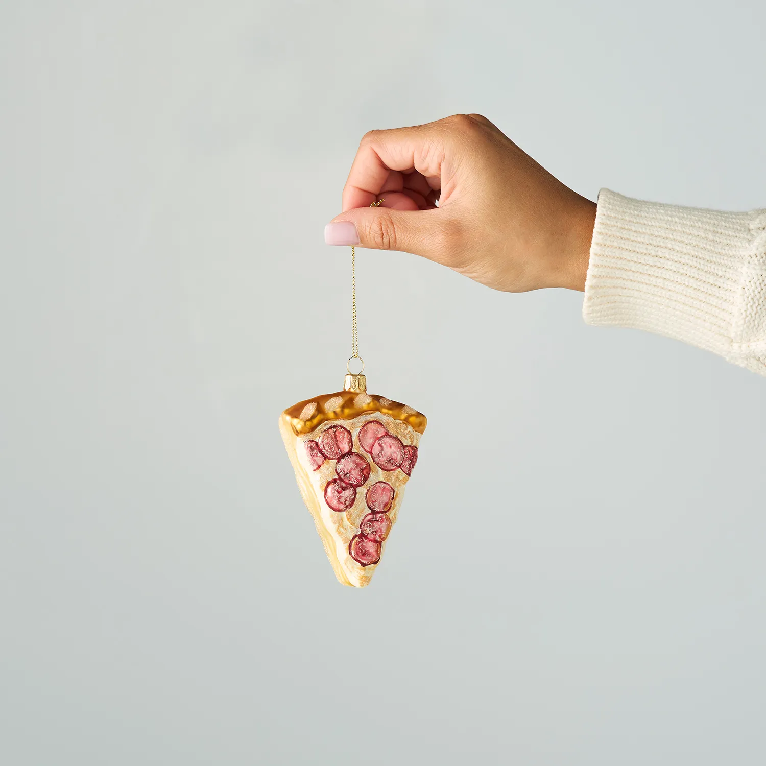 Sur La Table Pizza Slice Glass Ornament, 3.5"