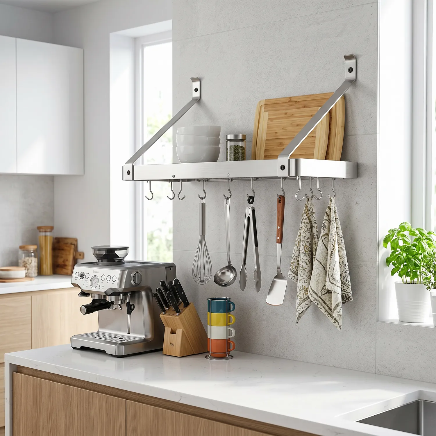 Enclume Gourmet Stainless Steel Deep Bookshelf Wall Racks