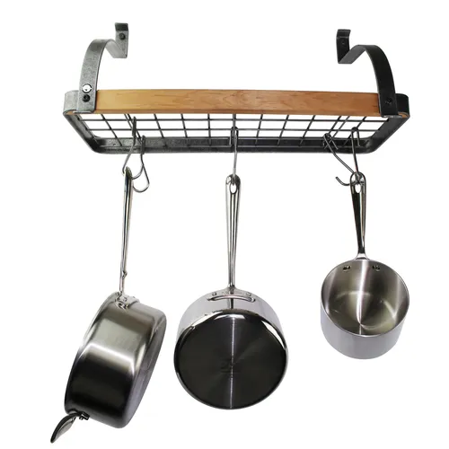 Enclume Decor Alder & Hammered Steel Bookshelf Wall Rack