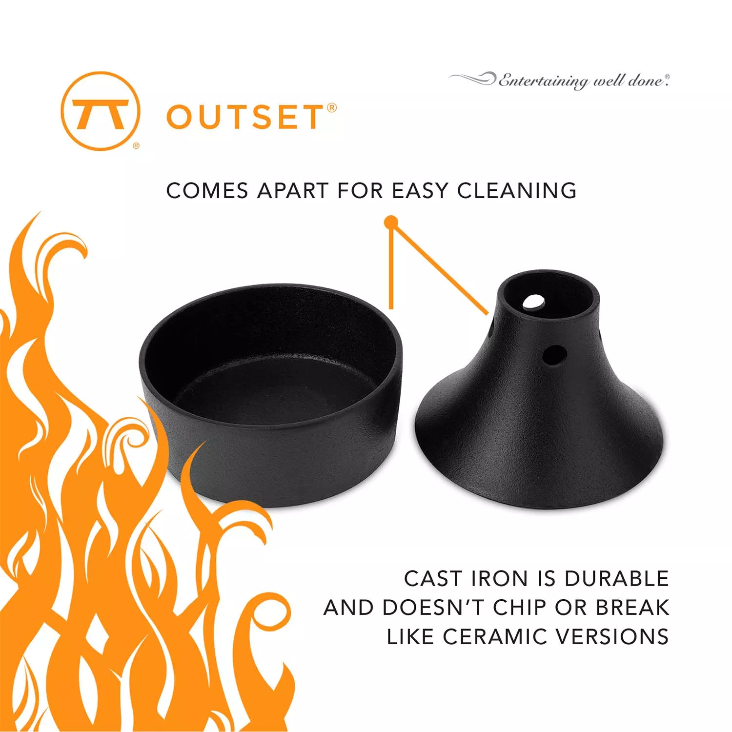 Outset Cast-Iron Beer Can Chicken Holder and Flavor Infuser