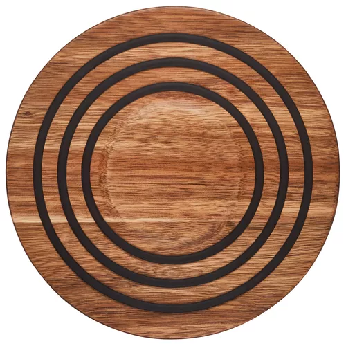 Le Creuset 8" Wood Magnetic Trivet with Silicone Rings