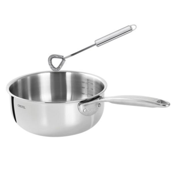 Cristel Castel'Pro Ultraply Saucepan with Whisk, 0.9 qt.