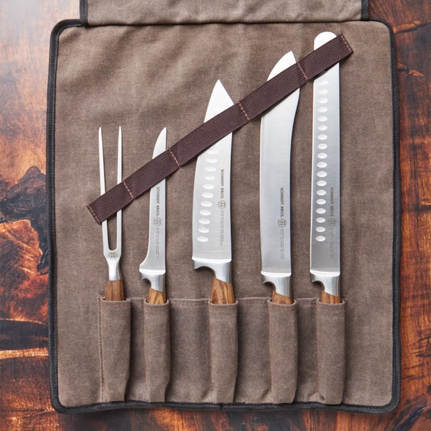 Schmidt Brothers 6-Piece BBQ Knife Set, Brown