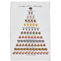 Sur La Table The Wine Lover&#8217;s 12 Days of Christmas Flour Sack Towel, 26&#34; x 18&#34;