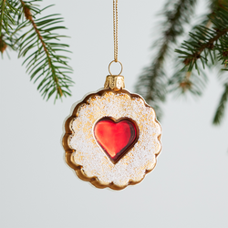 Sur La Table Linzer Cookie Glass Ornament, 2.7" This Linzer cookie is a must for the Christmas tree