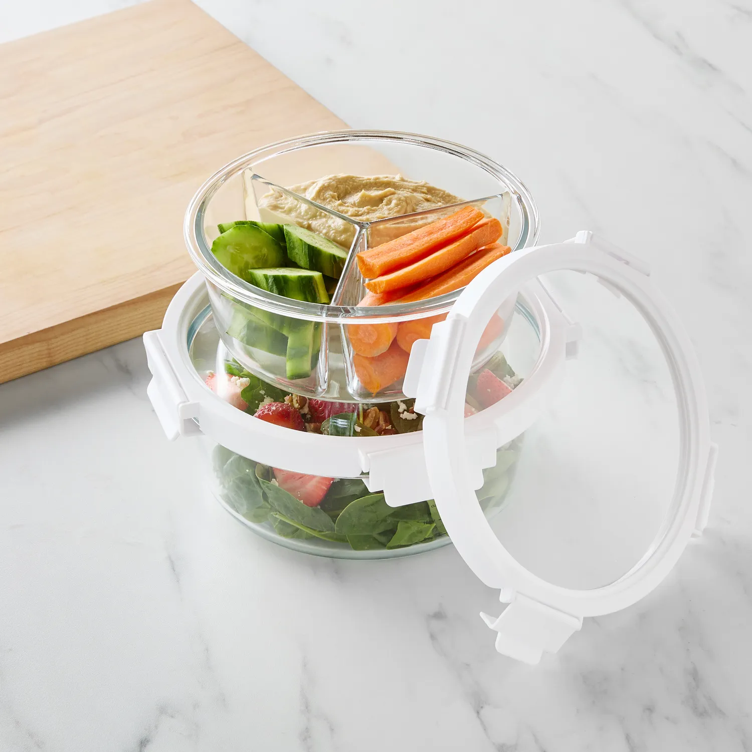 Sur La Table Round Glass Storage Containers, 4-Piece Set