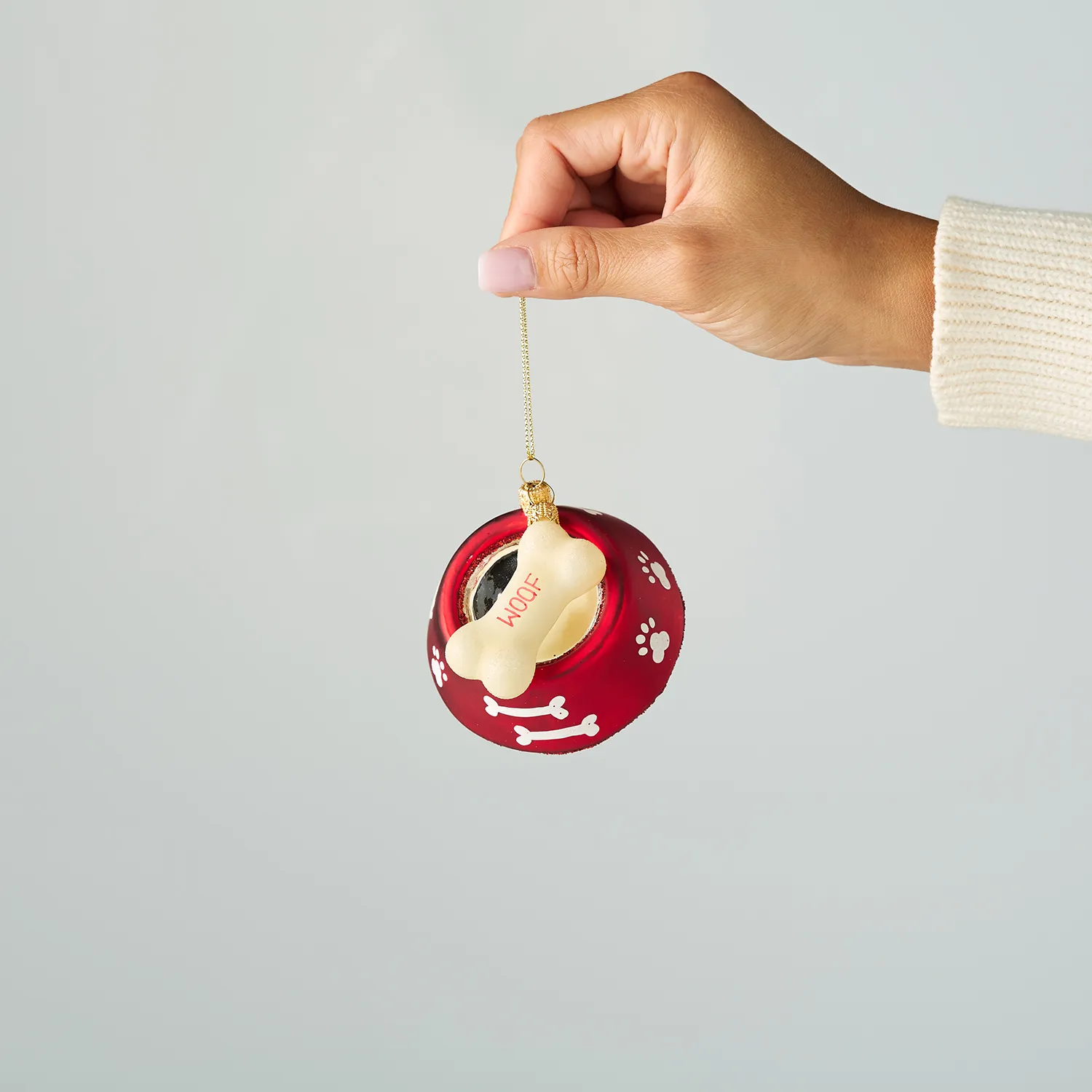 Sur La Table Dog Bowl Glass Ornament, 3"