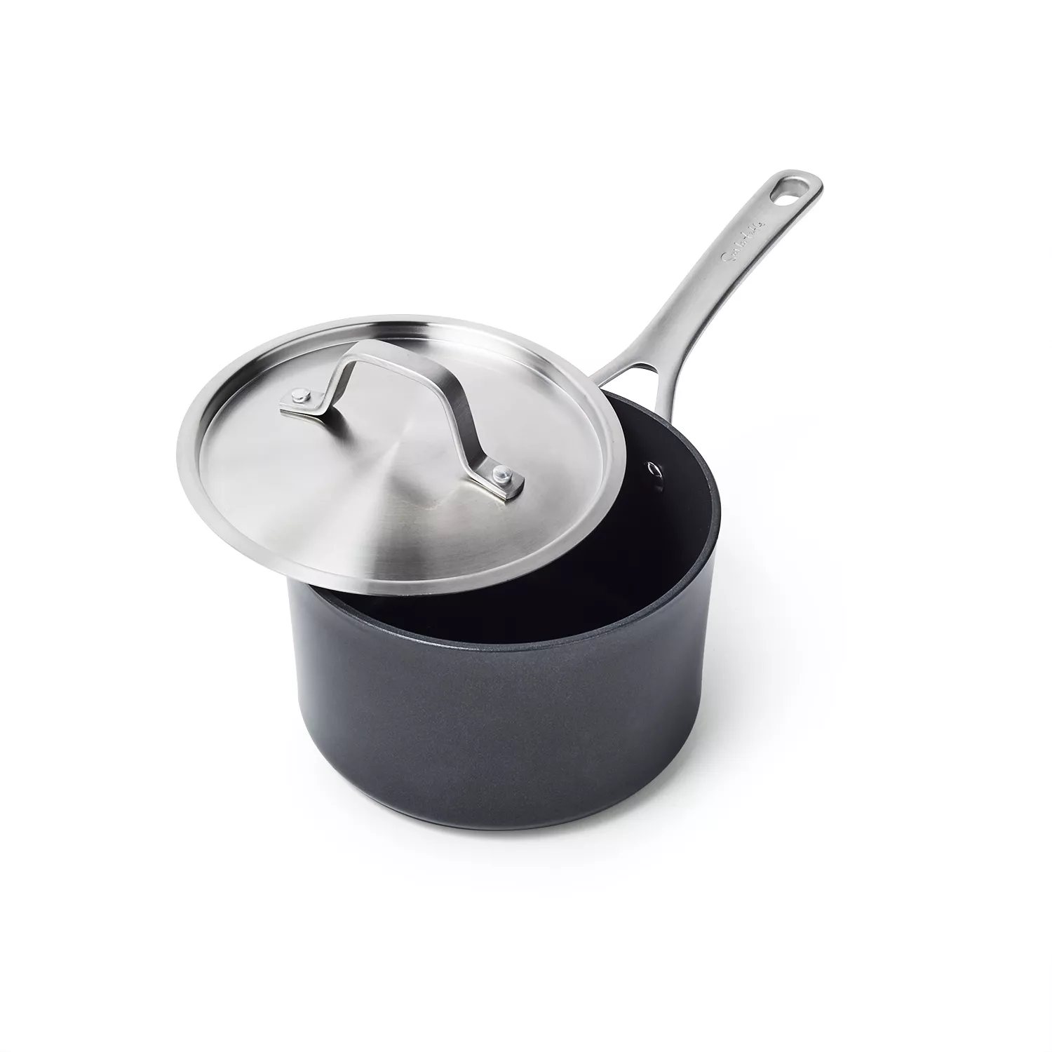 Sur La Table Signature Hard Anodized Nonstick Saucepan, Black