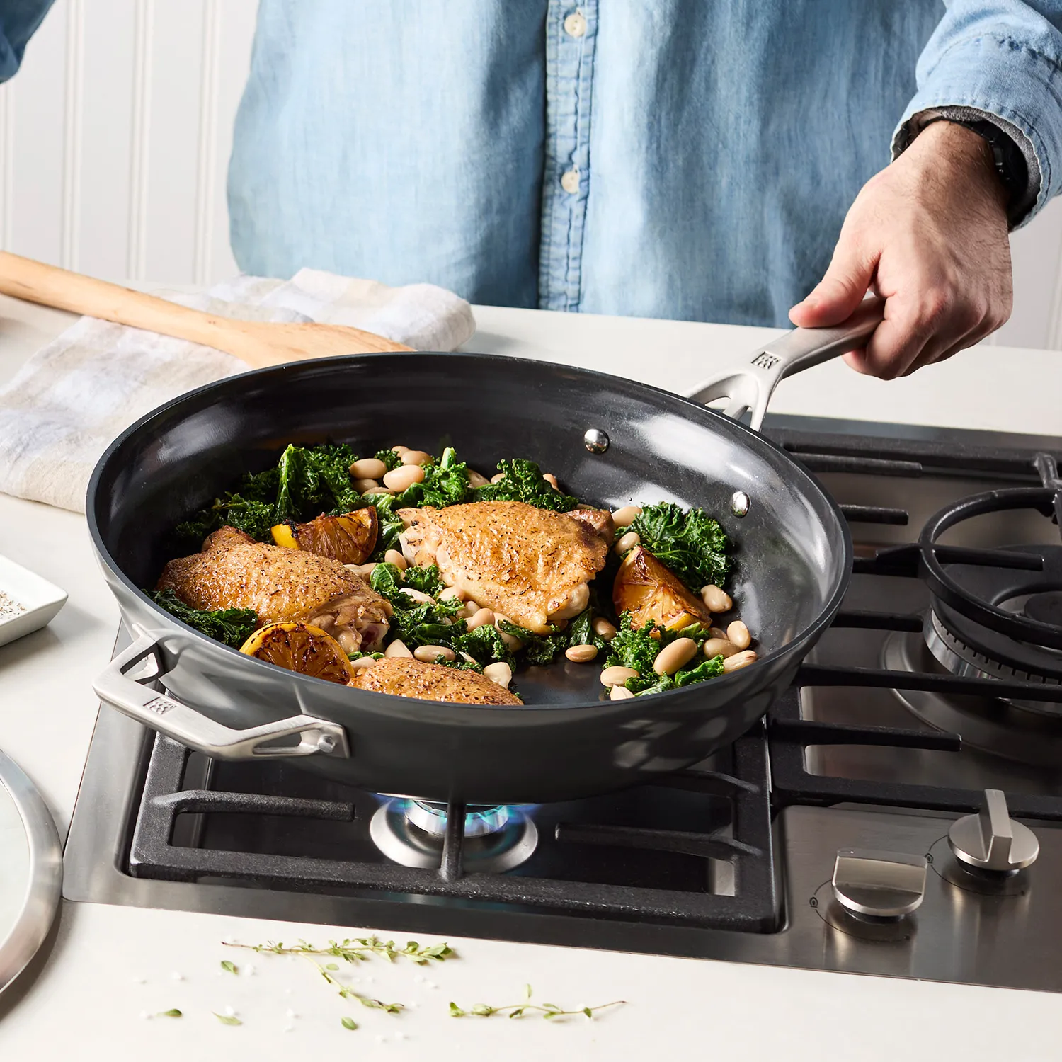 Zwilling Motion Hard-Anodized Ceramic Nonstick Sauté Pan, 5 qt.