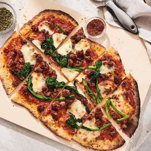 Italian Sausage, Broccoli Rabe and Tomato Pizza