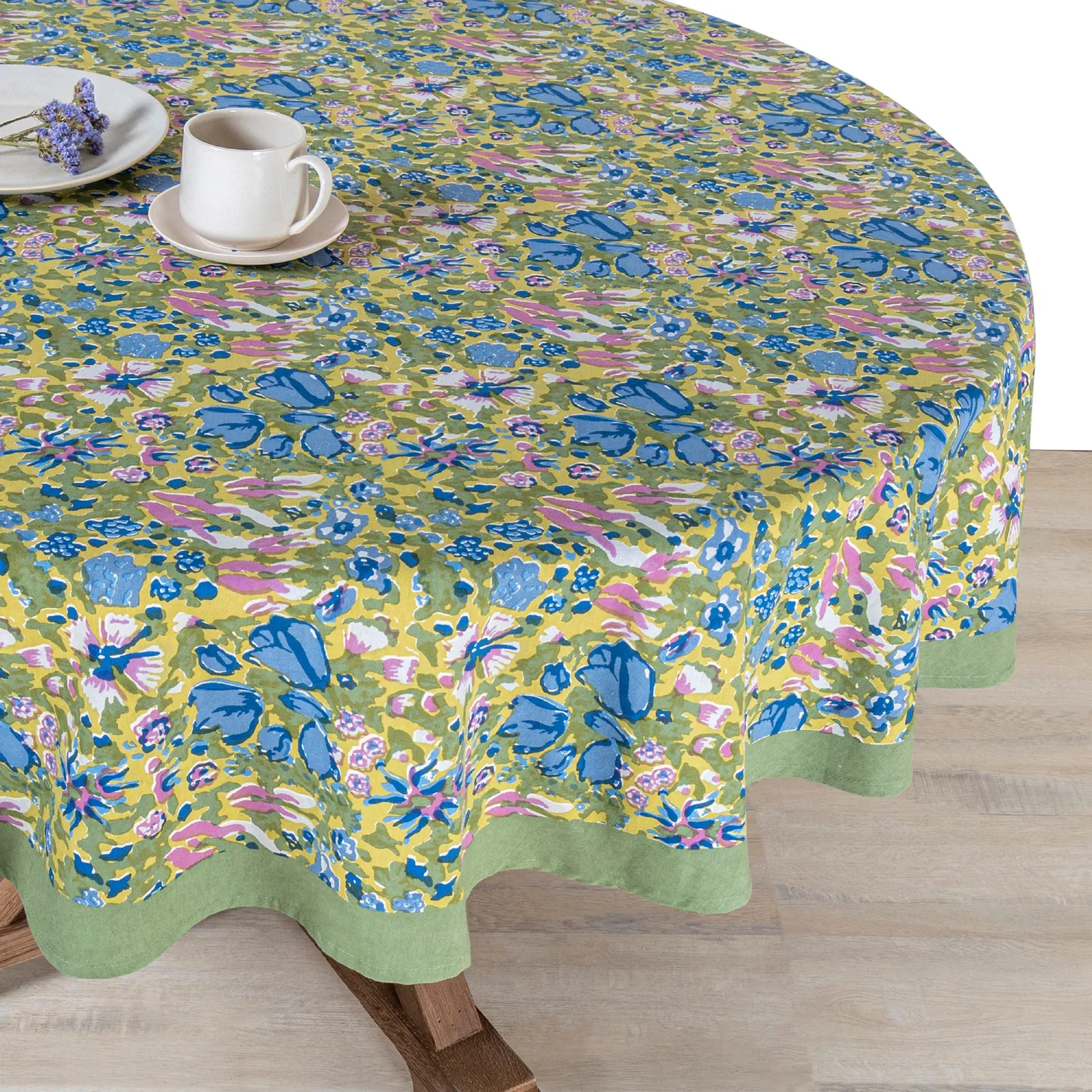 Couleur Nature Jardin Tablecloth, Blue & Green