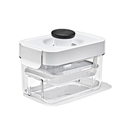 OXO POP Tofu Press After leaving the tofu in the press on level 2 for even longer than recommended, I still had to squeeze a considerable amount of water out by hand