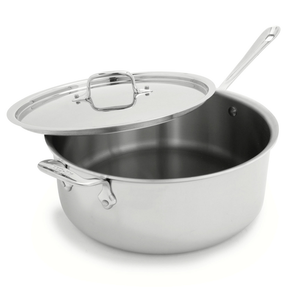 All-Clad All-Clad Tri-Ply Stainless Steel 6 Qt Deep Saute Pan Pot Skillet  11” 