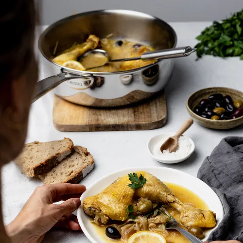 Cristel Castel'Pro Ultraply Professional Stainless Steel Saute Pan