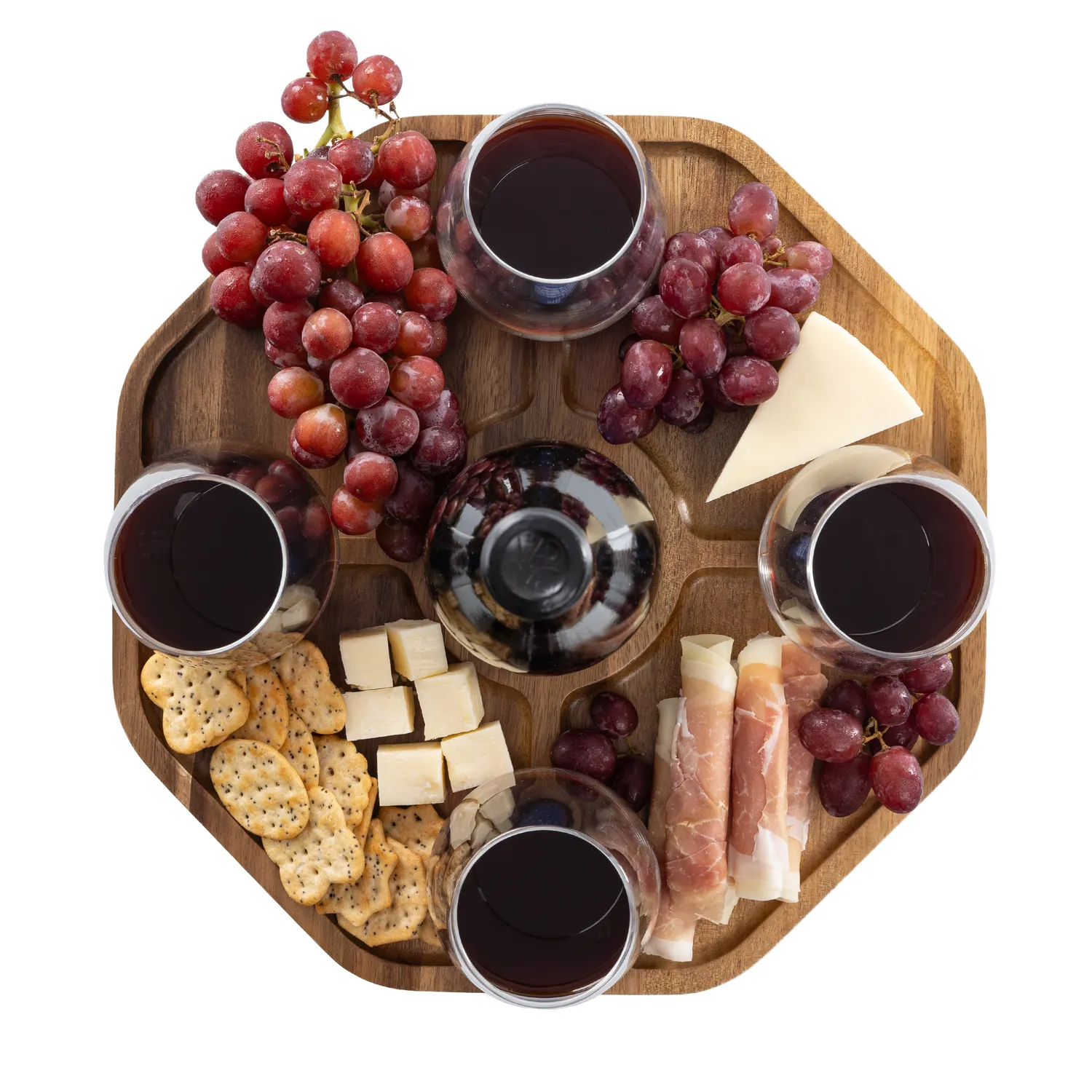 Picnic Time Mesavino Wine Acacia Picnic Table