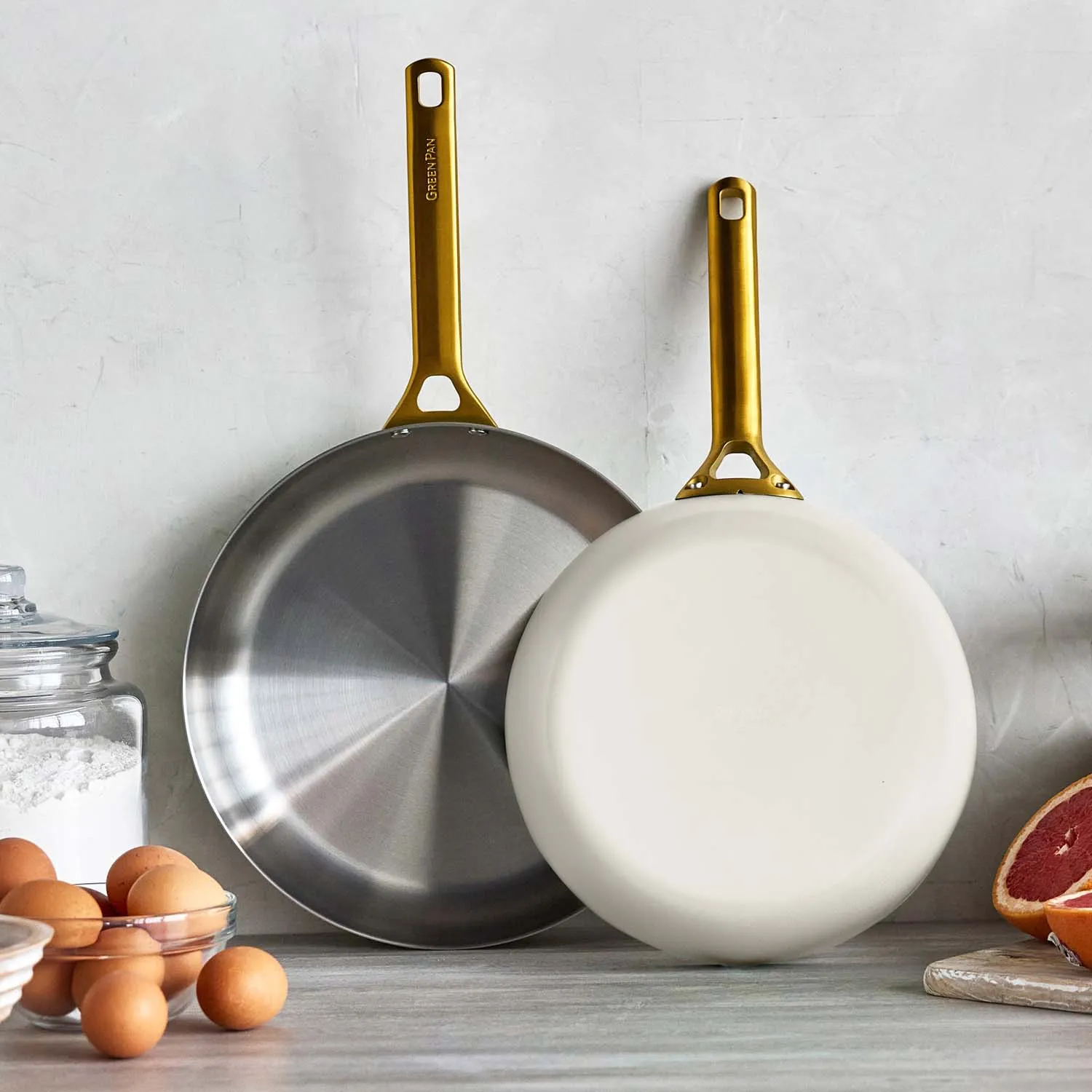 GreenPan Reserve Pro Stainless Steel Set of 2 Skillets, 10" & 12"