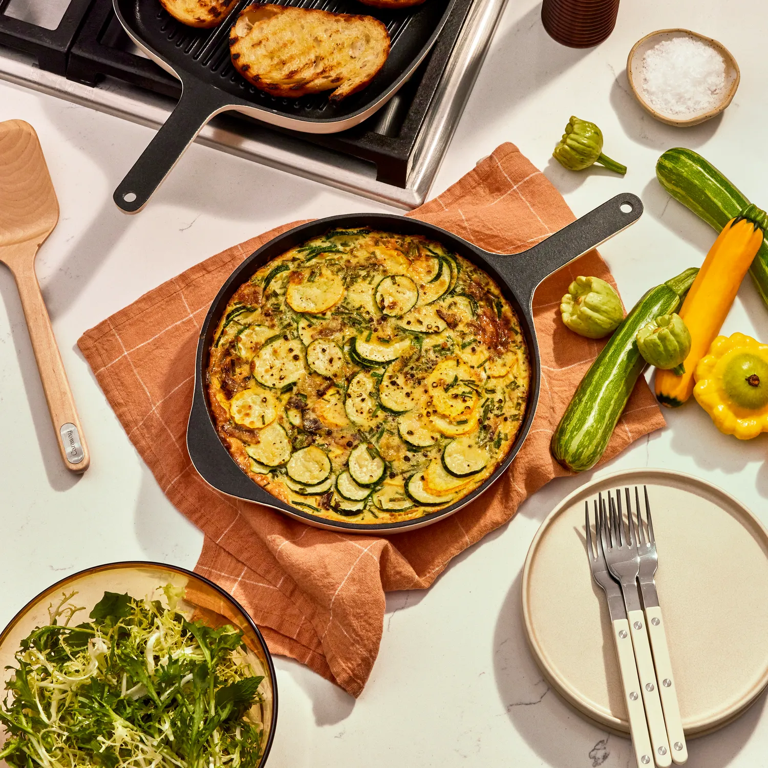 Caraway Enameled Cast Iron Skillet, 10.5"