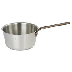 Cristel 1826 Stainless Steel Open Saucepan with Antique Brass Handle
