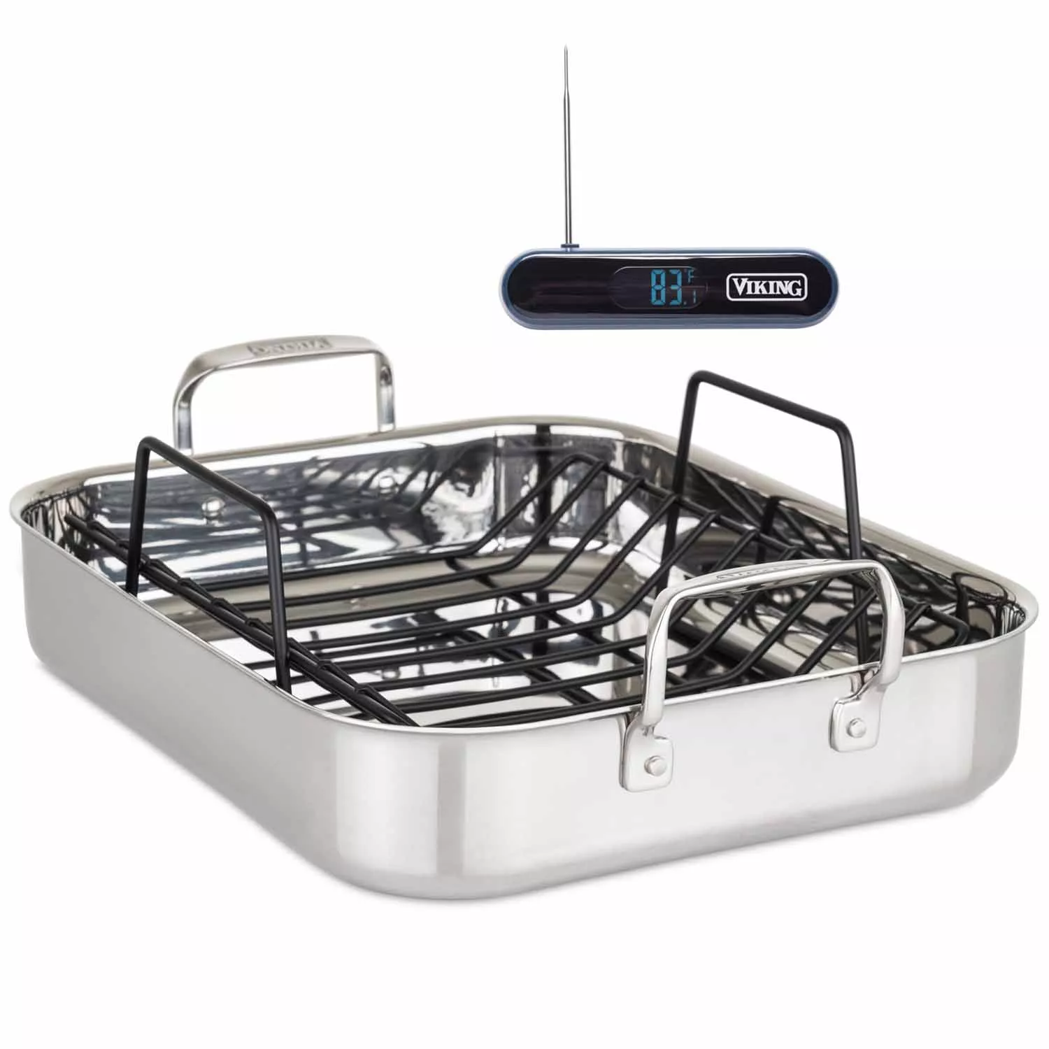 Choice 13 Qt. Aluminum Baking and Roasting Pan with Handles - 26 x 18 x 3  1/2