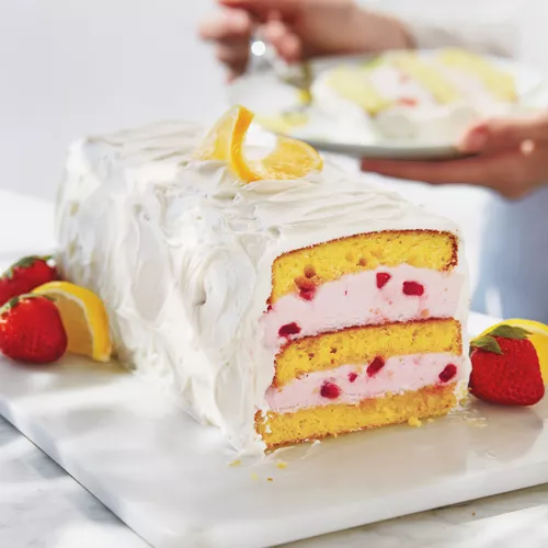 Strawberry-Lemon Ice Cream Layer Cake