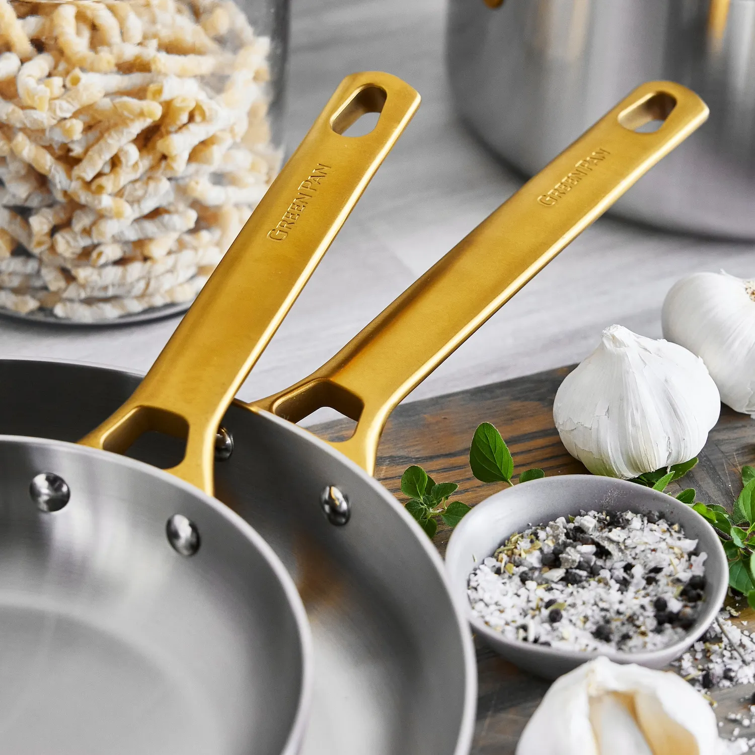 GreenPan Reserve Stainless Steel Set of 2 Skillets, 10" & 12"