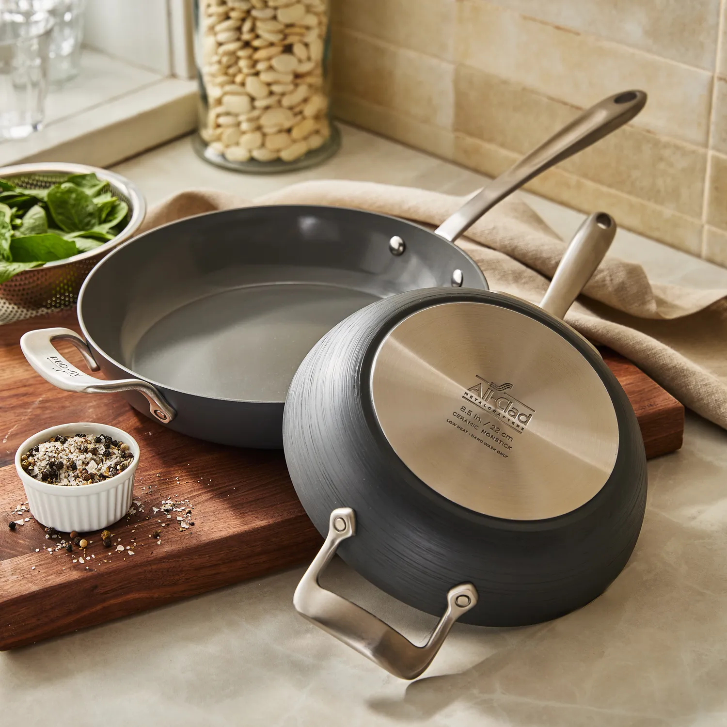 All-Clad HA1 Ceramic Nonstick Set of 2 Skillets, 8.5" & 10.5"