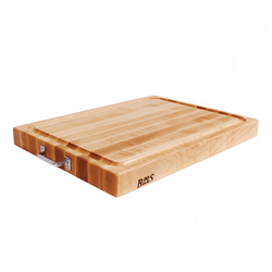 John Boos Edge-Grain Maple Reversible Cutting Board with Handles, 24" x 18"