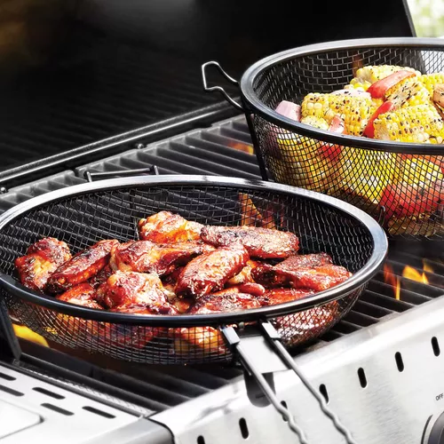 Outset Chef’s Jumbo Outdoor Grill Basket with Removable Handles