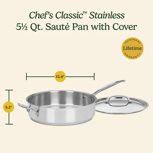 Cuisinart Chef's Classic Stainless Steel Sauté Pan, 5.5 qt. 