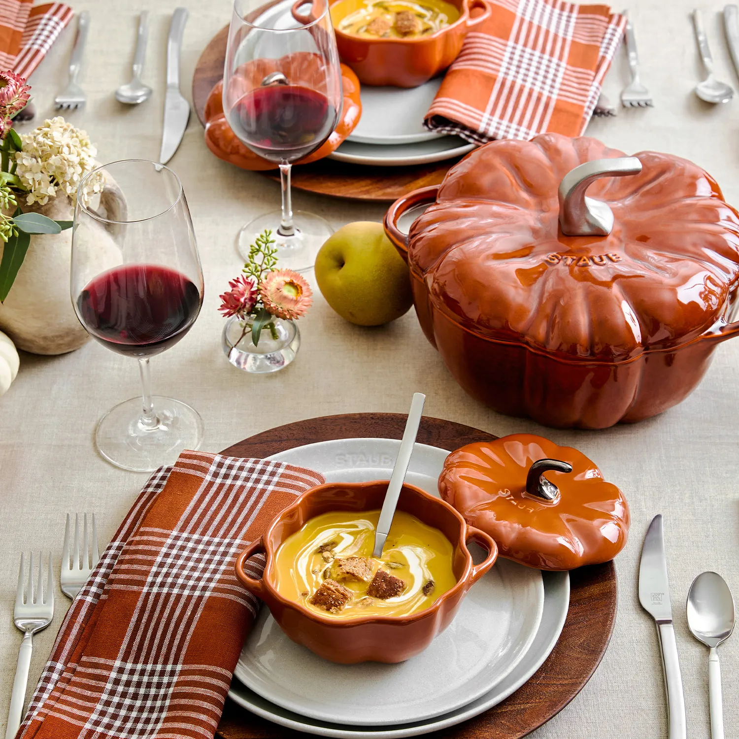 Staub Stoneware Mini Pumpkin Cocotte, .5 qt